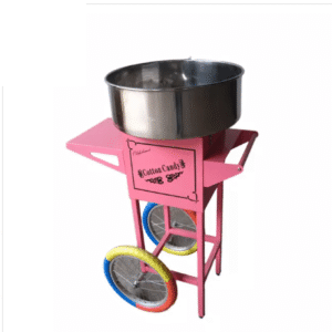 Aparat de făcut vată de zahăr cu cărucior, diametru 52cm, 1100W